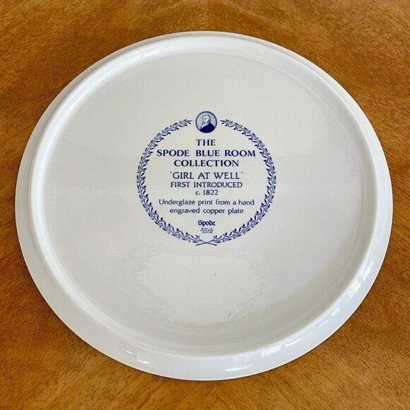 Spode Blue Room Girl at Well Plate Charger 11.5” Blue White Made in England - Picture 4 of 4